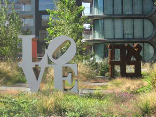 LOVE on New York City's High Line.