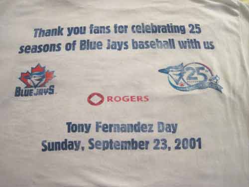 Tony Fernandez Day T-shirt.