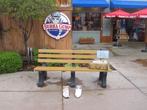 Forrest Gump bench in Monterey Bay.