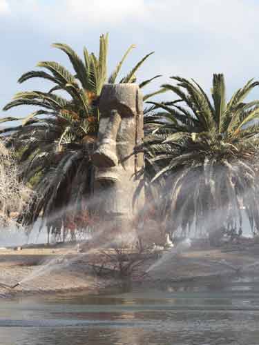 Easter Island sculpture in Sunset Park Las Vegas.