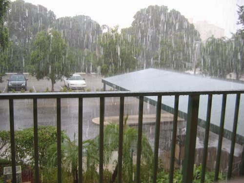 Rain in Miami, Florida.
